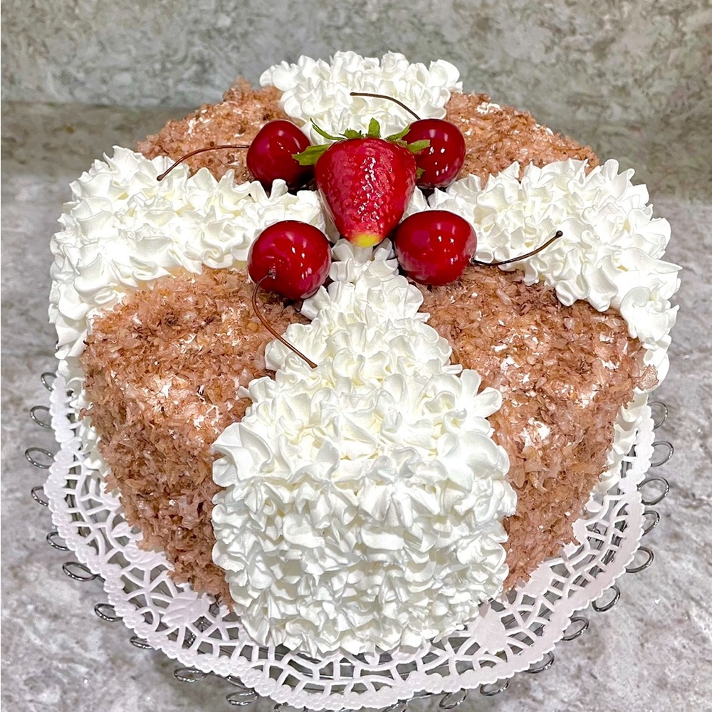 Faux Toasted Coconut Display Cake Kitchen Staging Decor